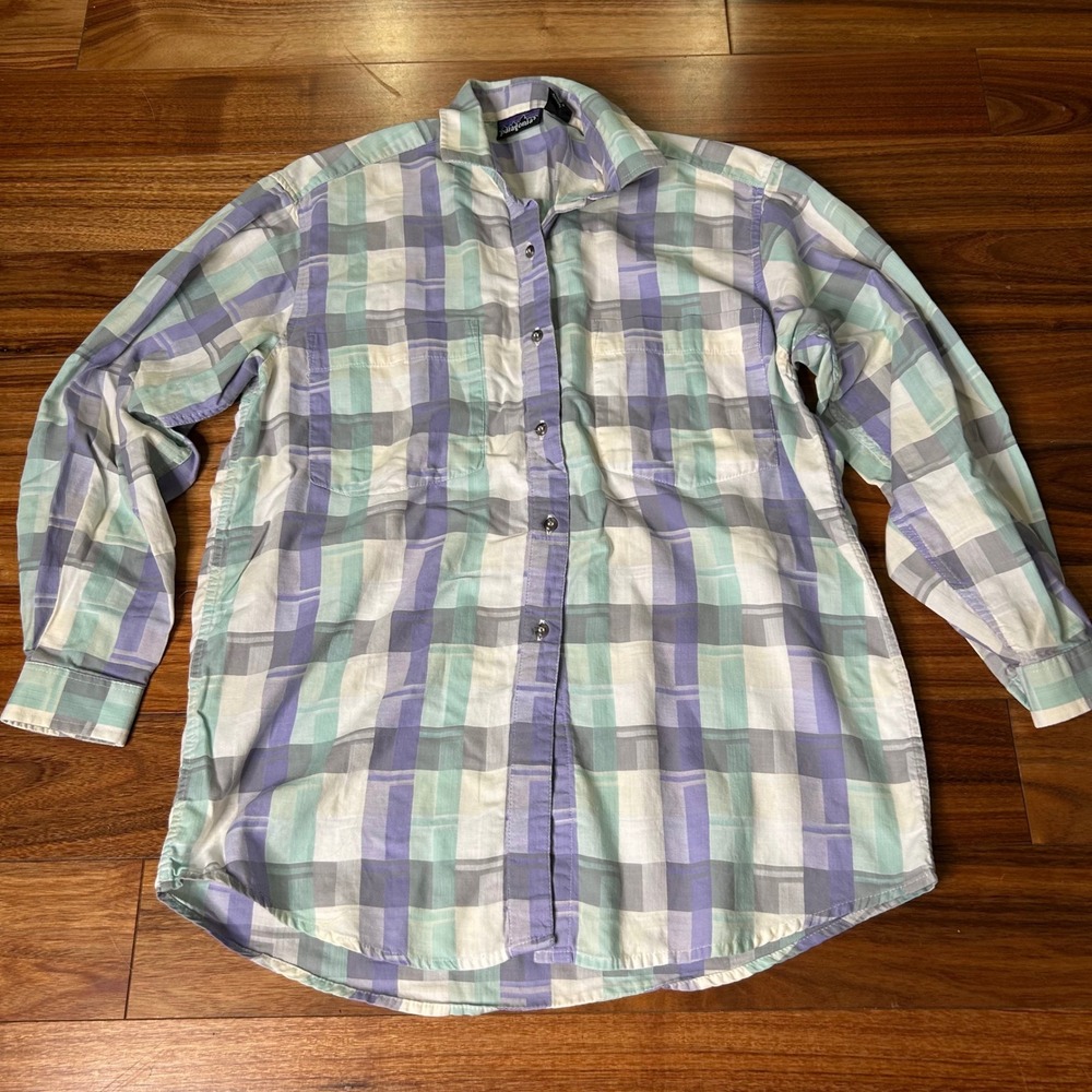 Patagonia Women's Plaid Button Down Long Sleeve Shirt Top, Size‎ M